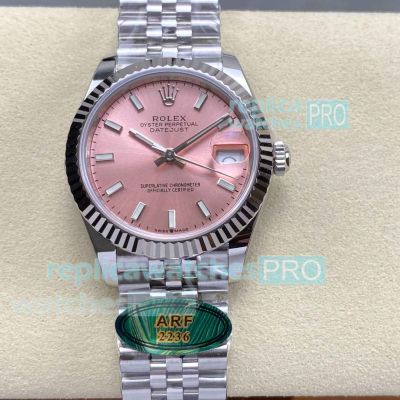 31mm Rolex Datejust 904L Jubilee Band Pink Dial ARF Swiss Replica Watch 